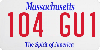 MA license plate 104GU1