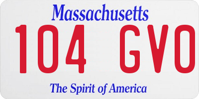 MA license plate 104GV0