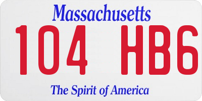 MA license plate 104HB6
