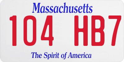 MA license plate 104HB7