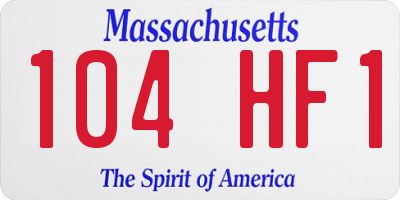 MA license plate 104HF1