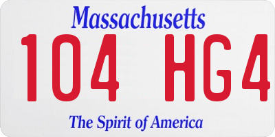MA license plate 104HG4