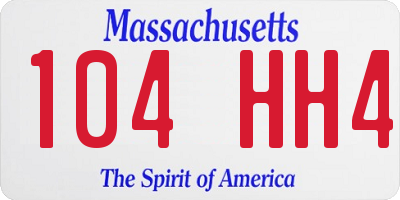 MA license plate 104HH4