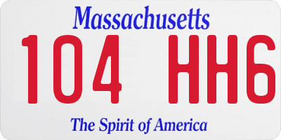 MA license plate 104HH6