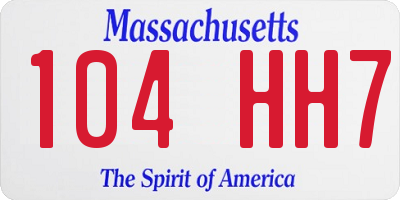 MA license plate 104HH7