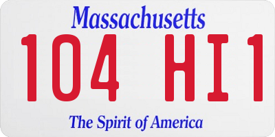 MA license plate 104HI1