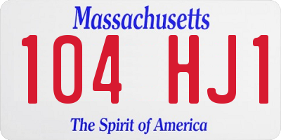 MA license plate 104HJ1