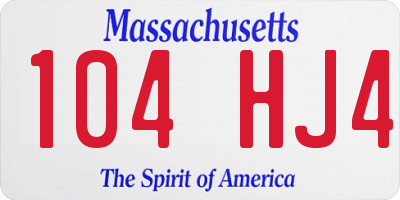 MA license plate 104HJ4