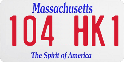 MA license plate 104HK1