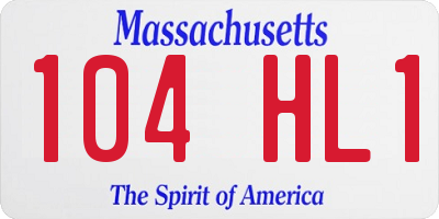 MA license plate 104HL1