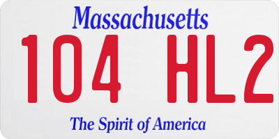 MA license plate 104HL2