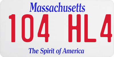 MA license plate 104HL4