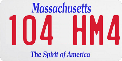 MA license plate 104HM4