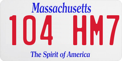 MA license plate 104HM7