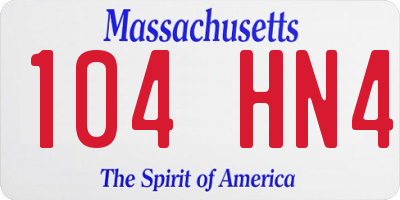 MA license plate 104HN4