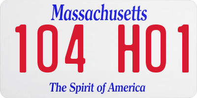 MA license plate 104HO1