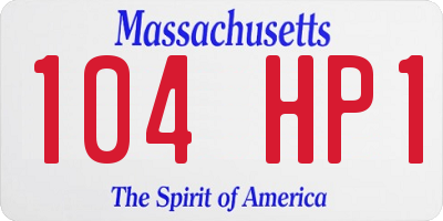 MA license plate 104HP1