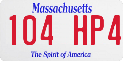 MA license plate 104HP4