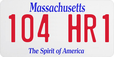 MA license plate 104HR1