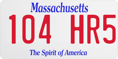 MA license plate 104HR5