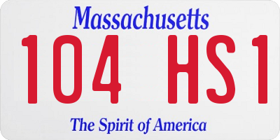 MA license plate 104HS1