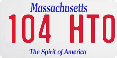MA license plate 104HT0
