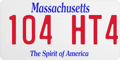 MA license plate 104HT4