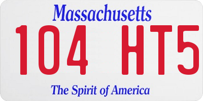 MA license plate 104HT5