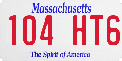 MA license plate 104HT6