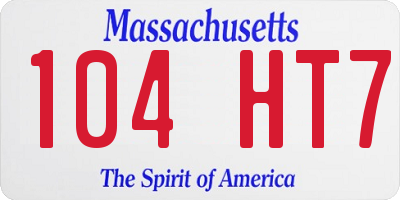 MA license plate 104HT7