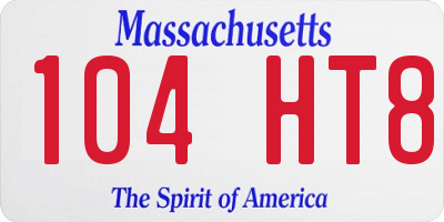 MA license plate 104HT8