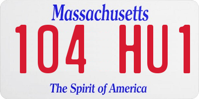 MA license plate 104HU1