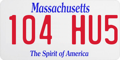 MA license plate 104HU5