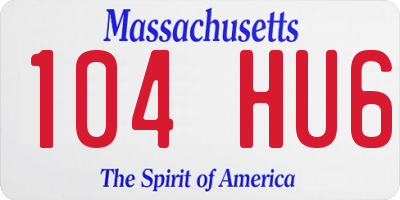 MA license plate 104HU6