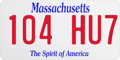 MA license plate 104HU7