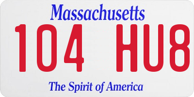 MA license plate 104HU8