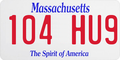 MA license plate 104HU9