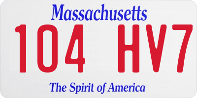 MA license plate 104HV7