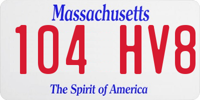 MA license plate 104HV8