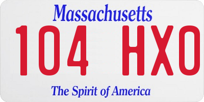 MA license plate 104HX0