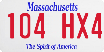 MA license plate 104HX4