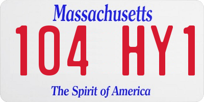 MA license plate 104HY1
