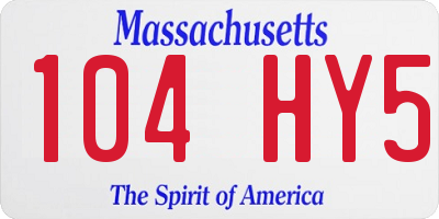 MA license plate 104HY5
