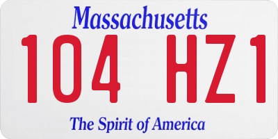 MA license plate 104HZ1