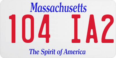 MA license plate 104IA2