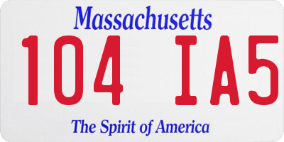 MA license plate 104IA5