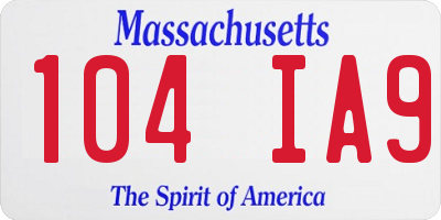 MA license plate 104IA9
