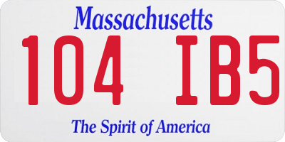 MA license plate 104IB5