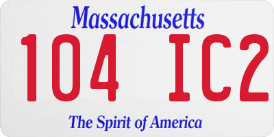 MA license plate 104IC2