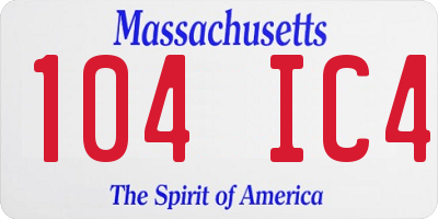 MA license plate 104IC4